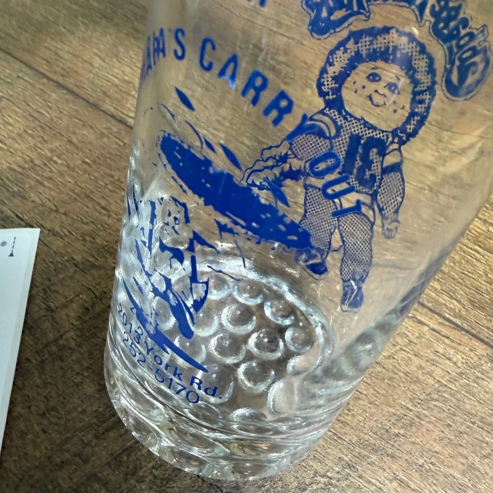 Vintage Cabbage Patch Kids Maria's Carry‎ Out Glasses Set of 3 Bubble Base